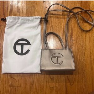 Telfar Shimmering Silver Mini Bag